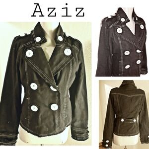 Aziz 100% cotton jacket peacoat. Sz Med